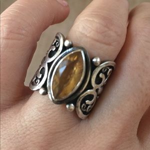 Sterling Silver and Citrine Ring size 6-7